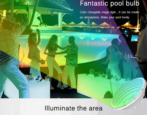 54W high power Glass Cover RGB led swimming pool light IP68 AC12