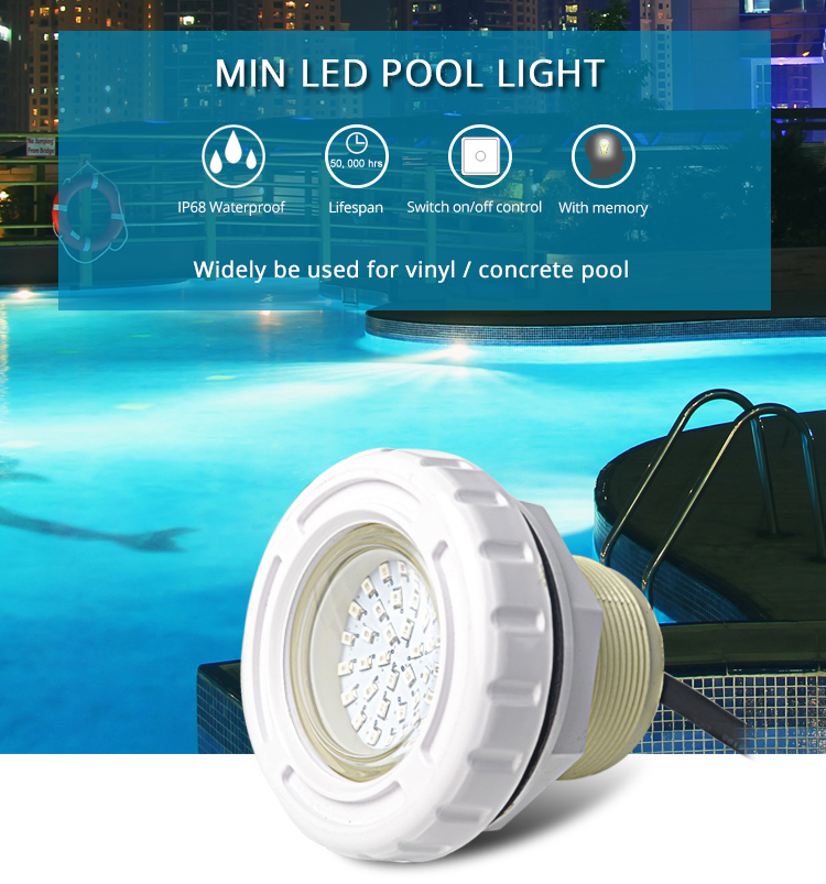 3W RGB IP68 Waterproof LED Swimming Pool Light for LIner Poo