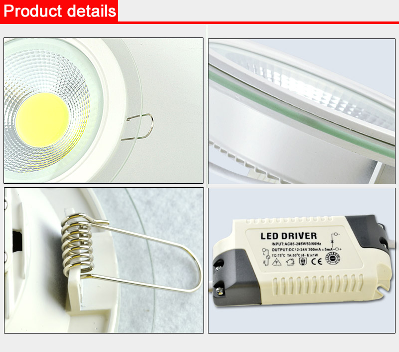 COB SMD 5W LED Downlight Light Llights 85~265V Round