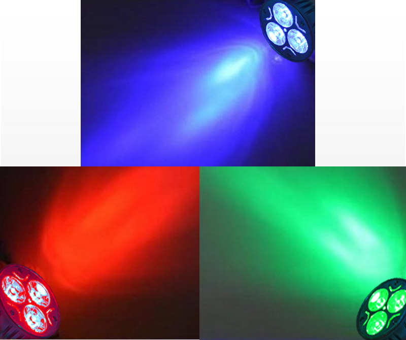 GU10 3W LED Spot Light Bulb Lamp with Red Blue Green Lights