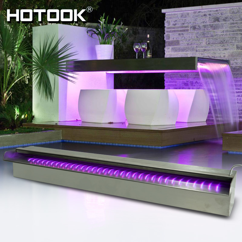 stainless steel spillway pond waterfall outdoor Cascada piscina artificial swimming pool indoor outdoor waterfall
