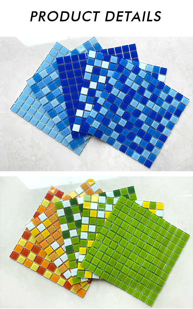 48x48mm China Moroccan Roman Recycled Glass Black Wall Gold Mosaic Backslash White Color Square DIY Craft Marble Tile Ceramic