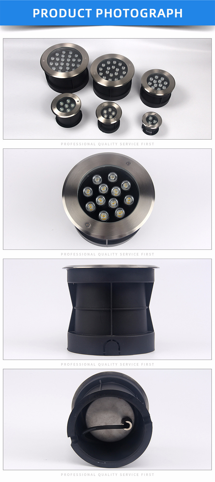 Automatic RGB Stainless Steel LED Ground Lights Outdoor