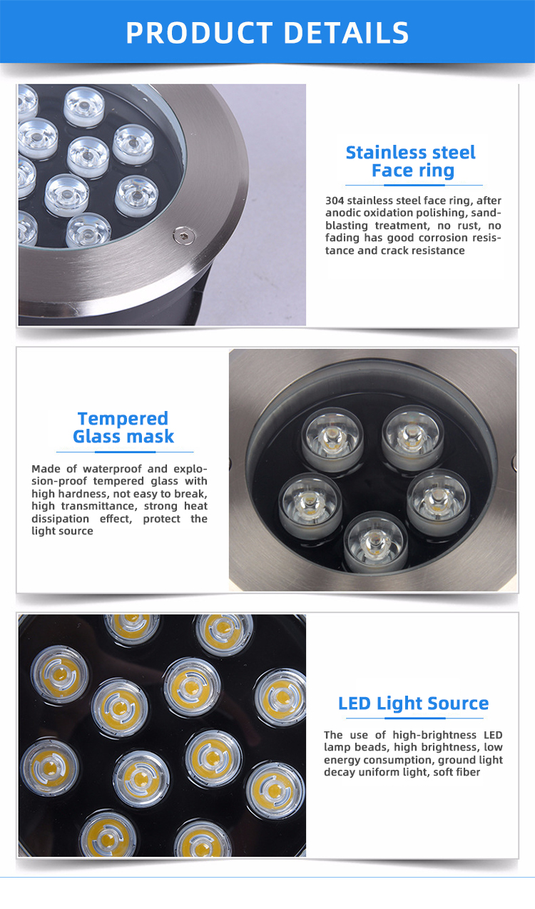 Top Quality IP68 D260mm SS304 LED Underground Light Top Quality IP68 D260mm SS304 LED Underground Light