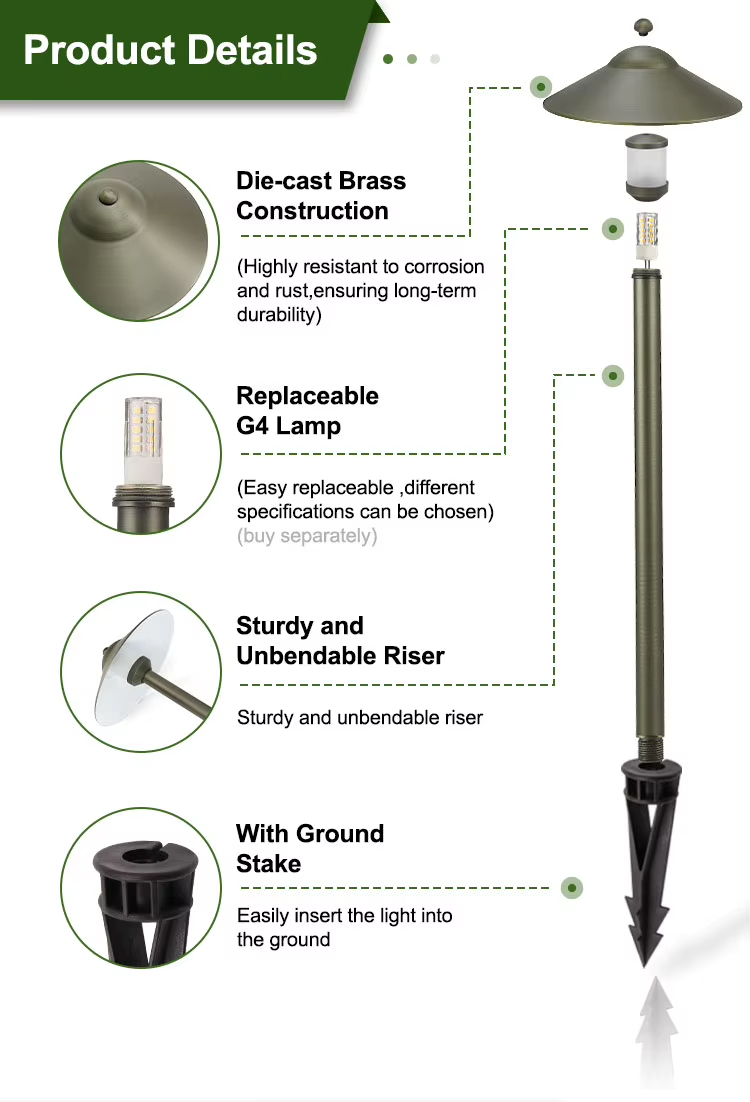 Path Patio Garden Yard Die-cast brass LED Garden Light