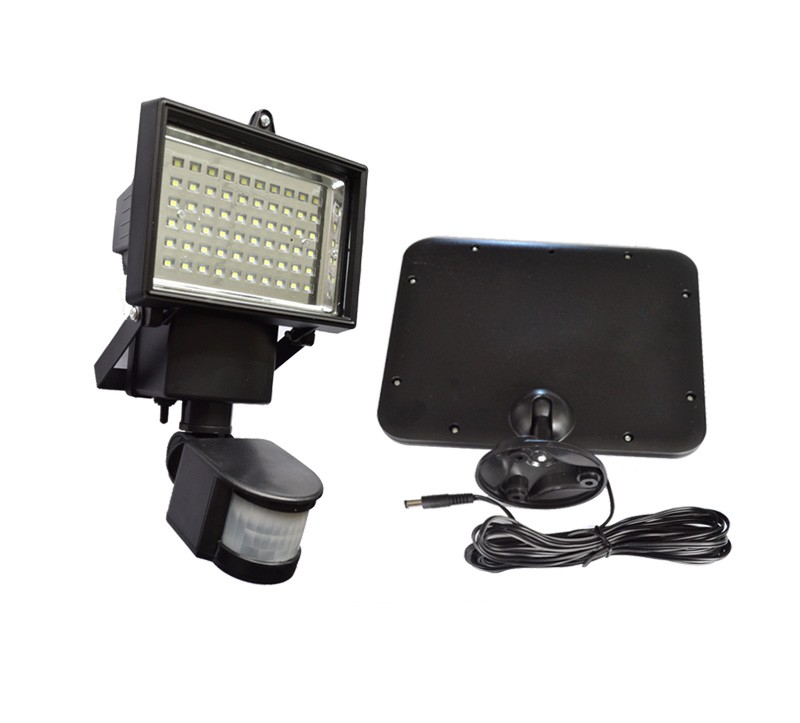 10W 60 LED Solar Powered Flood light Outdoor Motion Sensor Lawn