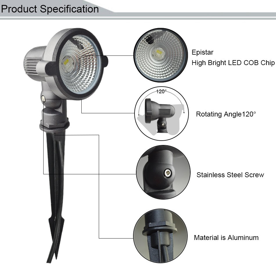  IP65 Waterproof RGB 10W 12V  85~265V LED Garden light 