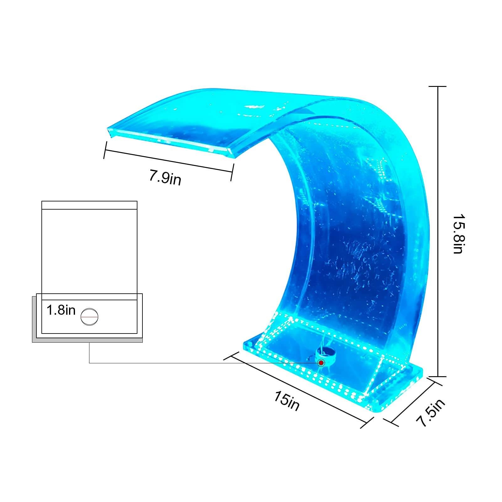 Transparent Acrylic Arc Hook Spa Pool Waterfall