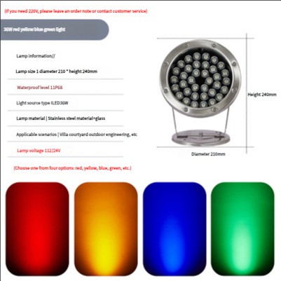 IP68 Waterproof RGB LED Underwater Light