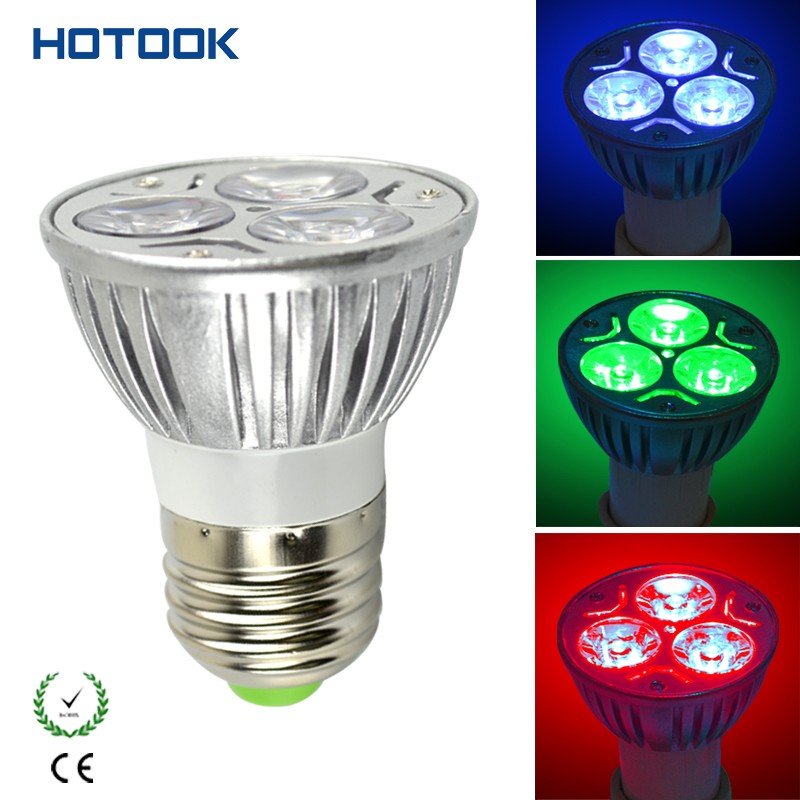 Red Blue Green E27 3W LED Spot Light Bulb Lamp Lights