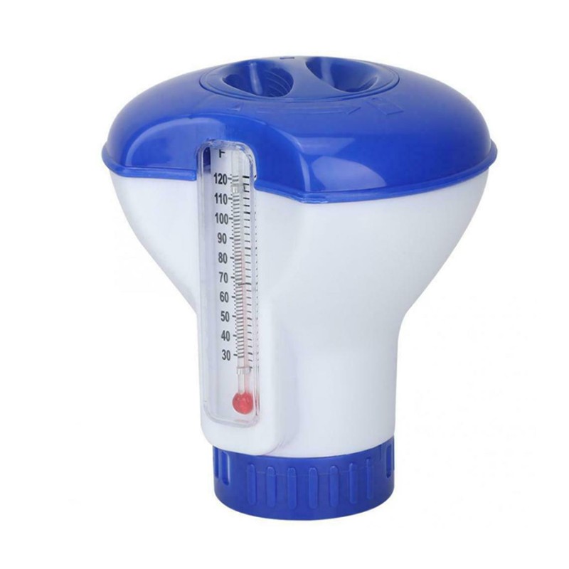 Swimming Pool Chemical Cleaning Accessories Piscina Alberca Tablet Floater Chlorine Tablet Dispenser With Thermometer